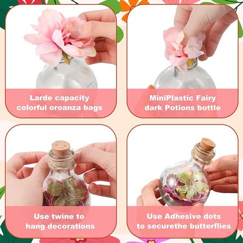 Mifoci 6 Pack Fairy Garden Decor Fairy Night Lights Magical Potion Lights Flower Pine Cone Decor Flower Garden Table Centerpieces Magic DIY Bottle Set for Birthday Forest Themed Party Decoration in Saudi Arabia