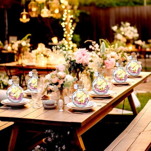 Mifoci 6 Pack Fairy Garden Decor Fairy Night Lights Magical Potion Lights Flower Pine Cone Decor Flower Garden Table Centerpieces Magic DIY Bottle Set for Birthday Forest Themed Party Decoration in Saudi Arabia