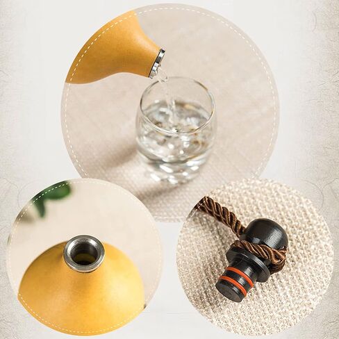 Gourd Water Bottle, 53oz Natural Wine Gourd, Outdoor Portable Water Bottle, Water, Wine Gourd Feng Shui Hu Lu Gourd Ornament for Home Decoration in Kuwait