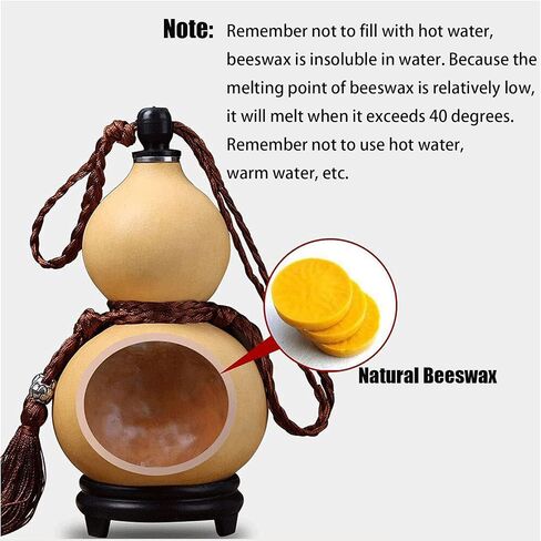 Gourd Water Bottle, 53oz Natural Wine Gourd, Outdoor Portable Water Bottle, Water, Wine Gourd Feng Shui Hu Lu Gourd Ornament for Home Decoration in Kuwait
