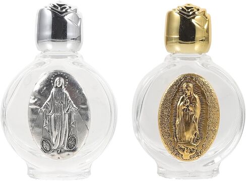 VILLCASE 2pcs Glass Holy Water Bottle, Decorative Bottles Holy Water Container, Religious Empty Oil Containers for Catholic Christian Party Church in Kuwait