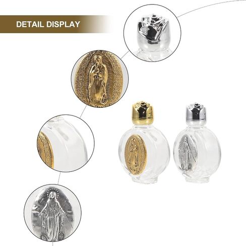 VILLCASE 2pcs Glass Holy Water Bottle, Decorative Bottles Holy Water Container, Religious Empty Oil Containers for Catholic Christian Party Church in Kuwait
