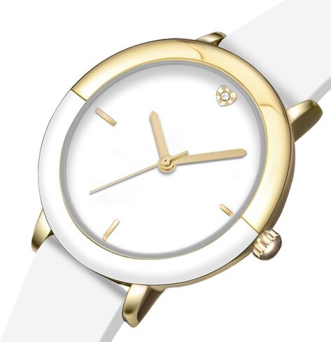 Letoff Women's Watch White&Black Silicone Strap, Minimalist Design, Lightweight Fashion Statement Timepiece Water Resistant 100ft in Saudi Arabia