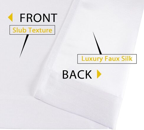 Chyhomenyc Uptown Faux Silk White Curtains 54 Inch Length 2 Panels for Bedroom, Light Filtering Shiny Soft Fabric Rod Pocket Window Drapes for Living Room, Each 30x54 Inches in Saudi Arabia