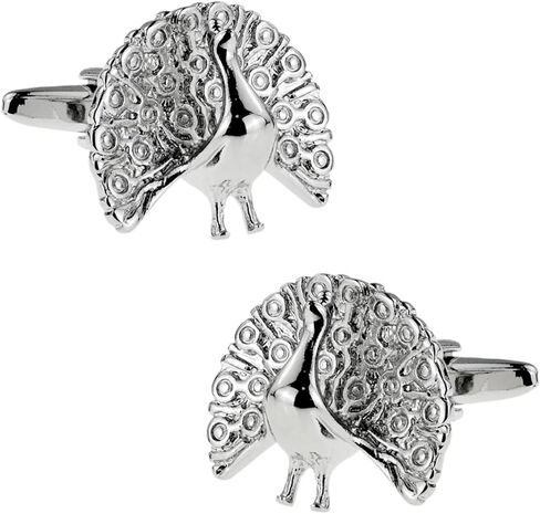Silver Peacock Cufflinks in Saudi Arabia