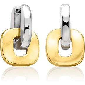 Ross-Simons Silver and 14kt Gold-Plated Hoop Drop Earrings in Saudi Arabia