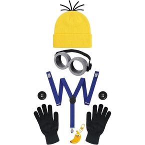 Cartoon Costume Accessory Set Adults with Beanie Hat Goggles Suspenders Buttons Funny Kit for Halloween Party in Saudi Arabia