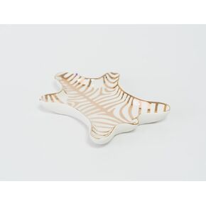 Exquisite Glazed Porcelain Jewelry Dish Tray with Decorative Figures - Luxurious Gift for Girlfriends, Sisters, and Moms | Bulk Purchase Available (1 x Gold Stripe Tiger Tray) in Saudi Arabia