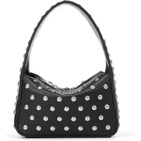 Shoulder Bag Studded Purse for Women Y2K Purse Black Studded Bag Designer Handbag (small) in Saudi Arabia