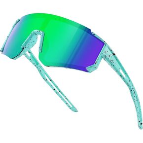 Fanshen Kids Baseball Sunglasses for Boys Girls Ages 3-12, Sports Polarized Youth Baseball Softball Sunglasses UV Protection(Green/Green) in Saudi Arabia