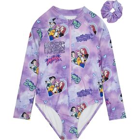 KPop Demon Hunters Girls Bathing Suit, Huntrix One Piece Girls Swimsuit, Kpop Kids Swimsuits with Scrunchie in Saudi Arabia