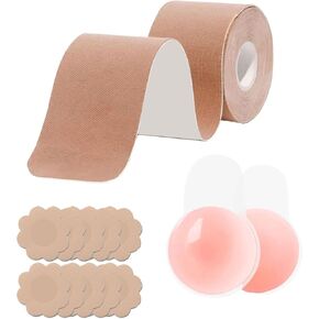 Boob Tape Breast Lift Tape for Large Breasts,2 Pcs Silicone Breast Reusable Adhesive Bra, Bob Tape for A-G Cup in Saudi Arabia