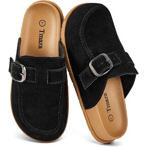 100% Genuine Suede Clogs for Women Footbed Arch Support Sandals Slip on Cushion Slides in Saudi Arabia