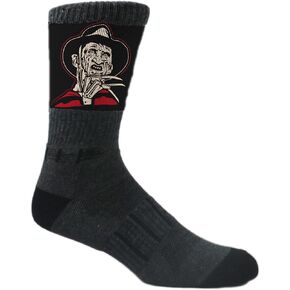 MOXY Socks Elm Street Halloween Slasher Charcoal Athletic Crew Socks, Cushioned Footbed, Arch Support Band, Reinforced Heel and Toe, Stay-Up Fit for Training and Everyday Wear in Saudi Arabia