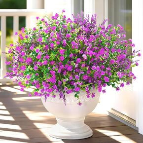 Yastouay Artificial Flowers for Outdoors UV Resistant, 9 Bundles Realistic Outdoor Artificial Plants & Flowers, Fake Outdoor Flowers Plants for Front Porch Window Box Garden Decoration in Saudi Arabia