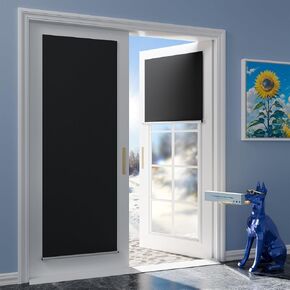 G-WACK Blackout Curtains, No-Drill Blinds for Indoor Windows & Doors with Magnetic Snaps, Heat-Insulated Privacy Door Shades Window Blinds, 100% Blackout Roller Shades Window Cover (24" x 72",Black) in Saudi Arabia