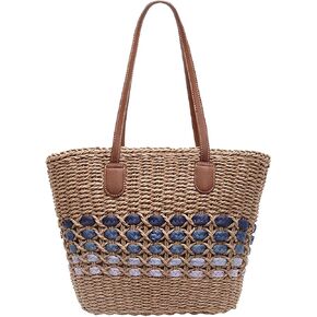 2026 Women's Straw Tote Bag Large Summer Raffia Shoulder Bag Woven Beach Handbag Vacation Travel Purse For Women in Kuwait
