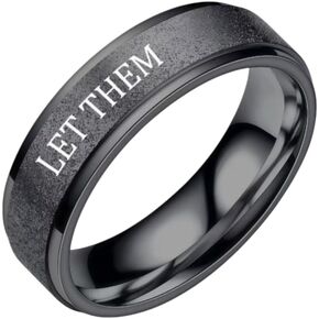 Inspirational Anxiety Relief Fidget Spinner Stackable Finger Rings for Women Men Just Breathe Let Them for Women Men Jewelry Dull Polish Titanium Steel Birthday Wedding in Saudi Arabia