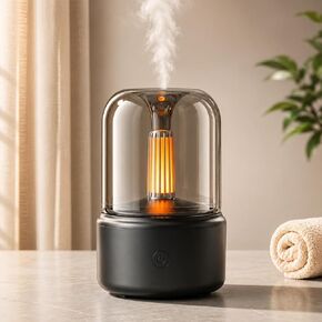 LONCIN Essential Oil Diffuser, 120ml Aromatherapy Diffuser with Auto Shut-Off Function, Ultrasonic Diffusers for Essential Oils, Cool Mist Humidifier with Warm Lights, for Home & Office in Saudi Arabia