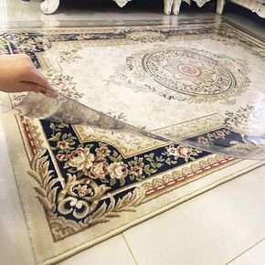 Plastic Eco-Friendly Carpet Runner for Hallway/Entrance,Crystal Clear Vinyl Roll Carpet Cover for Low Pile Rugs - 1m/3m/5m/7m Long(120x200cm/3.9x6.6ft) in Saudi Arabia