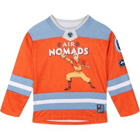 Avatar The Last Airbender Aang Mesh Hockey Jersey Long Sleeve T-Shirt Toddler to Big Kid Sizes (4T - 18-20) in Saudi Arabia
