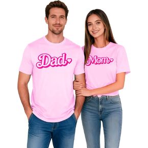Dad Shirt Mom Shirts Pink Birthday Girl Matching Family Tshirts Cute Girls Boys Birthday Party Casual Tee Tops in Saudi Arabia