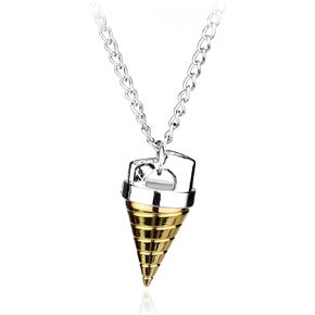 Gurren Lagann Inspired Drill Pendant Necklace - Core Drill Cone Metal Jewelry - Anime Collectible Gift for Fans in Kuwait