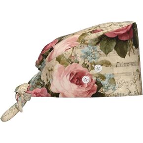 Cleaning Working Cap with Button, Scrub Cap Adjustable Tie Back Hats for Women Men in Saudi Arabia
