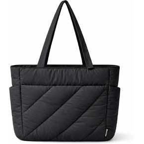 Noozion Puffer Tote Bag for Women, Lightweight Quilted Puffy Shoulder Bag, Large Work Travel Tote for Gym, School in Saudi Arabia