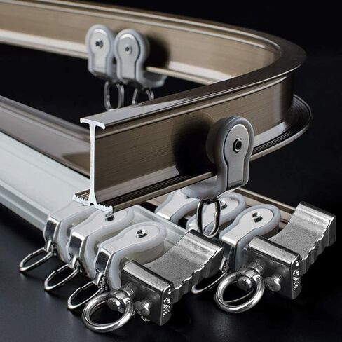 Aluminum Alloy Curtain Tracks,Flexible Aluminum Curtain Track 4.5m (14.8ft) - Bendable Double Rods for Living Room & Bedroom, Quiet Operation, Durable Brass Finish, Ideal for Easy Installati in Kuwait