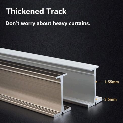 Aluminum Alloy Curtain Tracks,Flexible Aluminum Curtain Track 4.5m (14.8ft) - Bendable Double Rods for Living Room & Bedroom, Quiet Operation, Durable Brass Finish, Ideal for Easy Installati in Kuwait