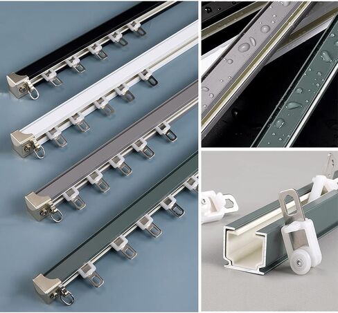 Aluminum Alloy Curtain Tracks,Aluminium Alloy Sliding Curtain Track 1m-6m, Ceiling & Wall Mount, Durable Room Divider Rail, RV & Home Curtains, 13.1ft Adjustable Curtain Rod in Kuwait