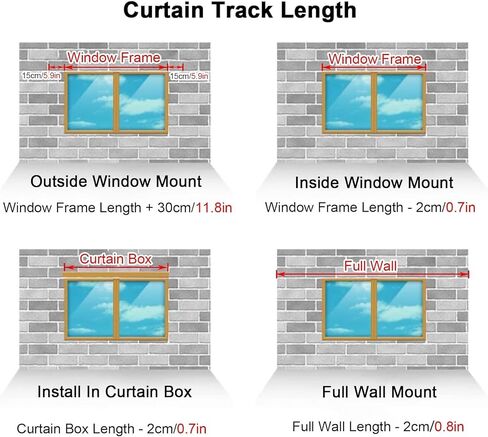 Aluminum Alloy Curtain Tracks,Aluminium Alloy Sliding Curtain Track 1m-6m, Ceiling & Wall Mount, Durable Room Divider Rail, RV & Home Curtains, 13.1ft Adjustable Curtain Rod in Kuwait