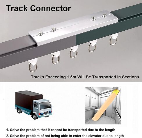 Aluminum Alloy Curtain Tracks,Aluminium Alloy Sliding Curtain Track 1m-6m, Ceiling & Wall Mount, Durable Room Divider Rail, RV & Home Curtains, 13.1ft Adjustable Curtain Rod in Kuwait