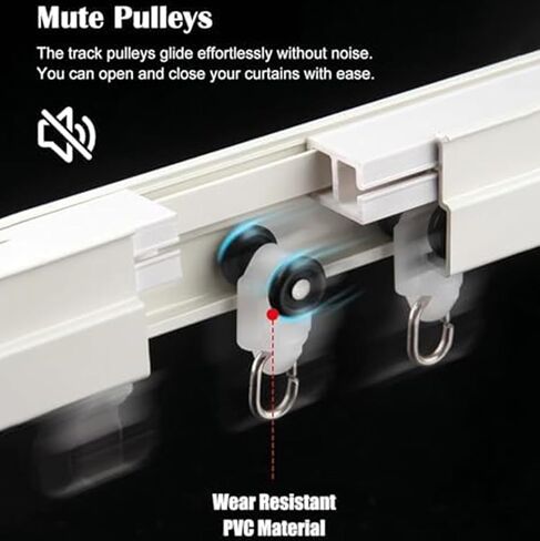 Aluminum Alloy Curtain Tracks,Flexible Bay Window Double Curtain Track System, Curved Aluminum Rail for Ceiling/Walls, Adjustable Room Divider, 130cm (4.3ft), Ideal for Home Décor and Space in Kuwait