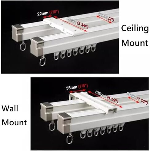 Aluminum Alloy Curtain Tracks,Flexible Bay Window Double Curtain Track System, Curved Aluminum Rail for Ceiling/Walls, Adjustable Room Divider, 130cm (4.3ft), Ideal for Home Décor and Space in Kuwait