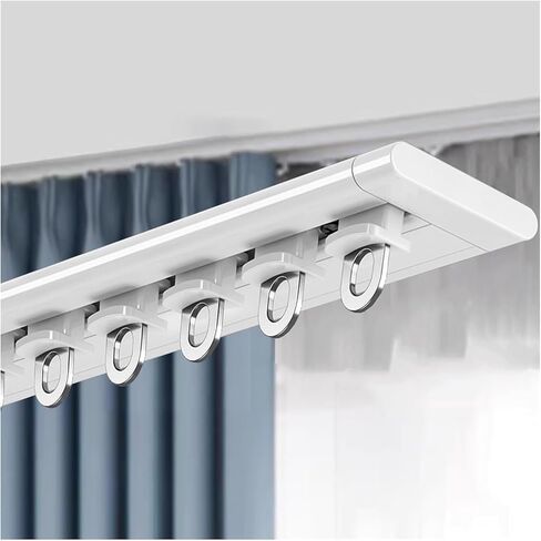 Aluminum Alloy Curtain Tracks,Ultra-Thin Aluminum Ceiling Curtain Track, 1-6m Adjustable Rail, Silent Room Divider for Windows & Privacy - Ideal for Home Décor (Size: 1.2m/4ft) in Kuwait