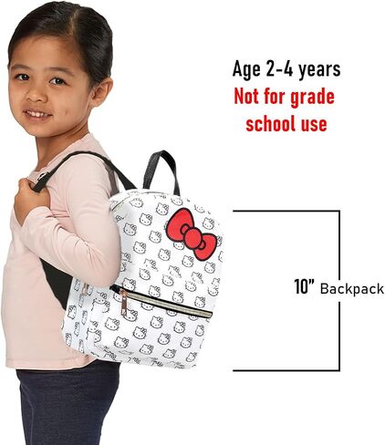 Hello Kitty Mini Backpack with Wallet Set - Bundle with 10" Faux Leather Backpack with Front Pocket and Card Organizer for Women | Hello Kitty Backpack Purse Travel Set in Kuwait