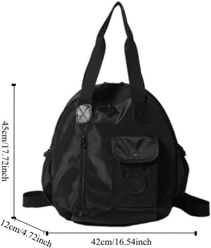 Backpack Purse for Women Men Large Capacity Nylon Bag Round Shape Shoulder Bag For Shopping Casual Travel(Brown) in Kuwait