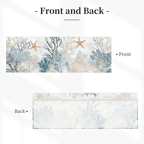 Coastal Coral Starfish Valances for Windows Curtain Valance for Kitchen Bathroom Bedroom Living Room Window Treatment Decor Curtains Rod Pocket 54x18 Inch in Saudi Arabia