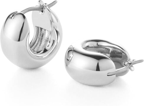 JENNY BIRD Women's Mini Tome Hoop Earrings, High Polish Silver, One Size in Saudi Arabia