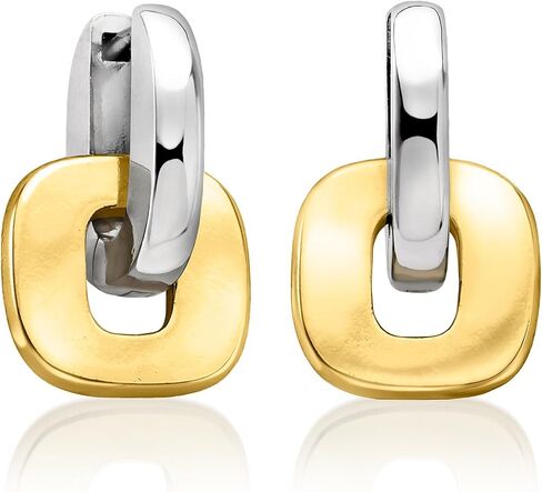 Ross-Simons Silver and 14kt Gold-Plated Hoop Drop Earrings in Saudi Arabia