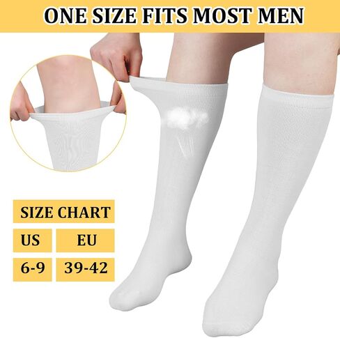Twistover 4 Pairs Knee High Linen Socks for Men Thin Moisture-wicking Breathable Linen Socks Dress Stockings for Outfits Formal Wear Combinations Casual Working in Kuwait