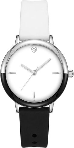 Letoff Women's Watch White&Black Silicone Strap, Minimalist Design, Lightweight Fashion Statement Timepiece Water Resistant 100ft in Saudi Arabia