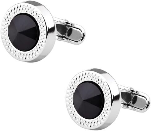 Round Cufflinks for Shirt Suit Tuxedo Business Wedding Birthday Party Formal Wear Blue Rhinestone Crystal Cuff Link for Men in Saudi Arabia