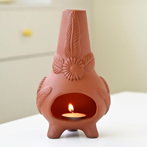 Palo Santo Holder, Ceramic Incense Burner for Wood Sticks, Sage, Cones,Mini Chimenea Palo Santo Burner with Ash Brush for Meditation Yoga Spa Room Decor in Saudi Arabia