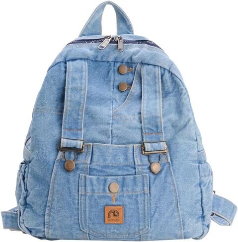 Mini Denim Backpack Women Men - Vintage Canvas Daypack Cute Shoulder Bag Small Aesthetic Bookbag Purse Aesthetic Bag (Navy) in Kuwait