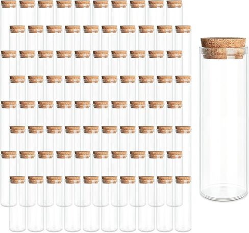 80-Pack 0.61 oz (18 ml) Glass Bottles & Test Tubes with Cork Stoppers – for Spell Jars, Spice Storage, DIY Favors, Travel Memories, Plant Propagation – Empty Recyclable Containers for Crafts, Kitchen in Saudi Arabia
