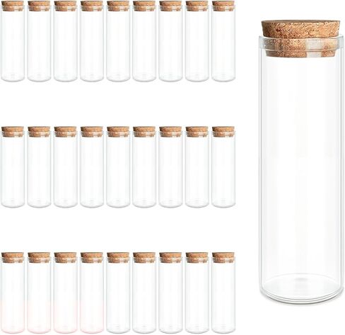 80-Pack 0.61 oz (18 ml) Glass Bottles & Test Tubes with Cork Stoppers – for Spell Jars, Spice Storage, DIY Favors, Travel Memories, Plant Propagation – Empty Recyclable Containers for Crafts, Kitchen in Saudi Arabia