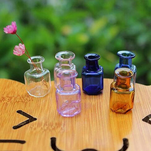 9pcs 2ml Small Rectangle Glass Color Bottles With Cork Colored Glass Bottles with Cork Stoppers Mix 9 Colors in Saudi Arabia